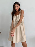 Cotton Dress Woman 2025 New Spring And Summer Holiday Wind Loose Sling Skirt A-Word