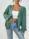 Women's Sweater V-Neck Cardigan Autumn And Winter Solid Knitted Shirt Casual Knitted