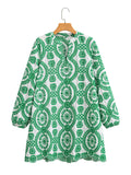 Women's Long-Sleeved Loose Embroidery Dress