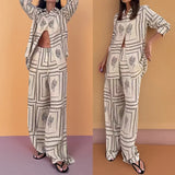 New Women's Temperament Long-Sleeved Printed Shirt Home Clothes Fashion Women's Winter