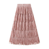 Folded Tuxedo Skirts Women's Summer New Fried Street Niche Temperament With Thin Half Skirt