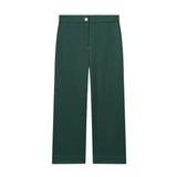 New Women's Short Lap Collar Vest Vest Top High Waist Broad Leg Trousers