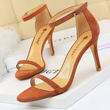 Shoes Summer Women Sandals Satin Hollow High Heels Stiletto Fashion Sandles Women Heels Ladies Shoes Women's