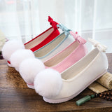 Zingj Shoes, Hanfu Shoes Ancient Style Ancient Costume Flat National Style Pure Color Lovely Girl Bright Cloth