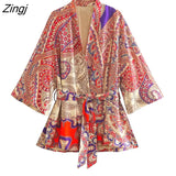 Women Vintage Paisley Patchwork Floral Print Pencil Pants Female Chic Elastic Waist Long Trousers Pantalones Mujer