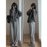 Woman Retro Hong Kong Flavor New Chic Korean Version Of The Collar Zipper Knitted Open Shirt Lazy Wind Loose Thick