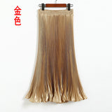 Luster Polyester Pressure Folded Half Skirt Original Single Long Skirt Silk Clear Silk