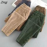 Women Solid Harem Button New Arrival Corduroy Fashionable Ulzzang BF Beam Feet Casual Hot Sale Daily Comfortable