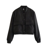 Women's New Large Pocket Bomber Jacket In