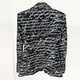 Autumn Star Fashion English Letter Print Double Buckle Repair Suit Jacket