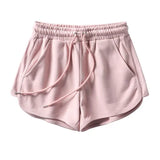Zingj Summer New High-Waist Ins Trendy Shorts Female Pink In Korean Version Of Wide-Leg Hot Pants Sports Beach