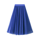 Fairy Atmosphere Swing Net Yarn Half-Dress Woman 2025 Spring Thin And Flowing Medium Long Folded Dress