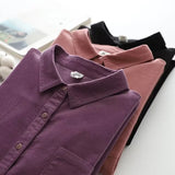 Women's Lint-Tuff Long-Sleeved Shirt Women's Cotton Comfortable Solid Shirt Women's Clothing In Autumn