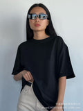 Spring And Summer New Solid Color Short-Sleeved Women Loose Large-Band Pure Cotton T-Shirt Simple