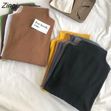 Sleeve T-shirts Women 4XL All-match Ulzzang Simple Teens Top Tees Harajuku Stylish Soft Fashion Clothing Elegant