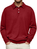 Explosion Autumn And Winter Ji Dejong Long Sleeve V-Neck Button Men's Casual Shirt Polo