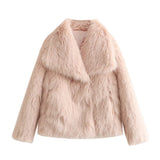 Women's Clothing 2025 Autumn And Winter 2025 New Fashion Loose Artificial Fur Collar Coat