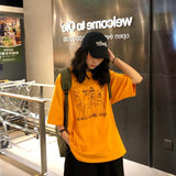 Zingj T-Shirt Female Loose Korean Version Joker Student College Style Top Fashion Bestie Wear 2024 Summer New