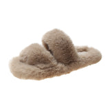 Autumn And Winter New Plush Slippers Women Home Warm Cotton Slippers Casual Fashion Wearing Hair Slippers