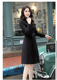 Autumn And Winter Dragon And Phoenix, The Long Coat In The Collar Of The Long Coat Woman Wish Korean Version Of The Waist Bump