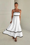 Zingj Summer New Solid Color Lace Stitching With Elegant Strapless Oversized Hem