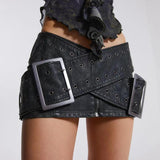 Cross Belt Faux Leather Mini