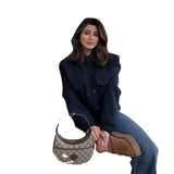 Color Jacket 2025 Stand Collar Double Pocket Solid Color Locomotive Ker Pilot Jacket Cotop