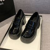 Small Leather Shoes Women Ultra-High Heel 2025 Spring And Autumn New Retro Jk Single Shoes Waterproof Table Thick-Soled Lefu Shoes
