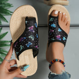 Zingj Size Slippers Female 2024 Summer Butterfly Print Set Toe Light Bubble Bottom Outside Wear Casual Beach Women's