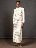 2025 Summer New Nail Design Two-Piece Half-High Collar Short Top High-Waisted Hip Dress Suit
