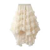 Skirt Candy Loose Waist Fairy Net Yarn Skirt Fluffy Irregular Lotus Leaf Side Cake Skirt
