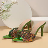 Tip High-Shoe Slippers Female Word Sexy Fine And Fashion Cool Slippers