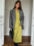 Autumn And Winter Scissors Collar Soft Sweater Skirt Elegant Loose Dress In