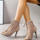 New Large-Size Sandals Mature Wind Hollow Shoes In Front Of The Fish Mouth Ultra-Fine High Heel Cool