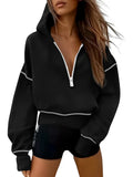 Women's Clothing 2025 Spring And Autumn Half Zipper Short Hoodie Women