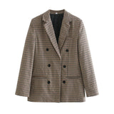 Autumn New Lattice Double Buckle Coat Personality Suit 2025 Top 5
