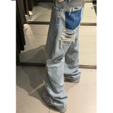 Blue Low-Rise Straight Tube Trousers Jeans Women's Small 2025 New