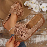 Slope And Beach Slippers Summer New Fish Mouth Flowers Comfortable Outdoor Beach Beach Shoes