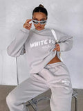 Women's Explosive Casual Fashion Letter Print Top Trousers Sports Suit