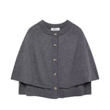 2025 Fashion Knitted Round-Necked Shawl Cape Design Woolen Sweater Women's