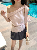 Xixi 13 Lines 2025 Summer New Temperament Collar With Small Shirt Chiffic Short-Sleeved T-Shirt Top Women