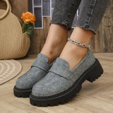 Canvas Coarse Fashion Single Shoes Women's 2025 Autumn New Low-Top One-Legged Pedalle Shoes Single