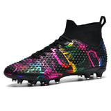 Autumn New High-Top Football Shoes Artificial Grass Men's Large-Size Training Sports Grass Football