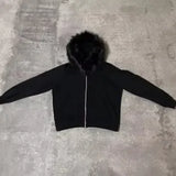 New Solid Zipper Hoodie Hoodie High Street Thair Hat Coat