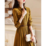 Dress Autumn 2025 New Collar Loose Long Sleeve A Simple Elegant Dress Women's Long
