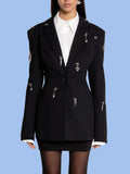 Personality Design Metal Decorative Suit Jacket Woman | Self-Fit Layout Commuting Workplace Fashion