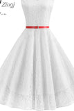 Vintage Lace Dress Women Elegant Party Sexy Night Club Dresses V Neck Sleeveless Work A-Line Swing Office