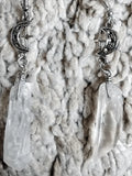 Gothic Crescent Geometric Pendant Earring-Outfit