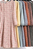 Winter Women Dress 2023 Vintage Lantern Sleeve Floral Print Chiffon Long Dress Casual A-line Elegant Party Vestidos