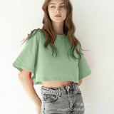 Spring Summer New Pure Color Short T-Shirt Women Hot Y2K Cotton Short-Sleeved Top Hot